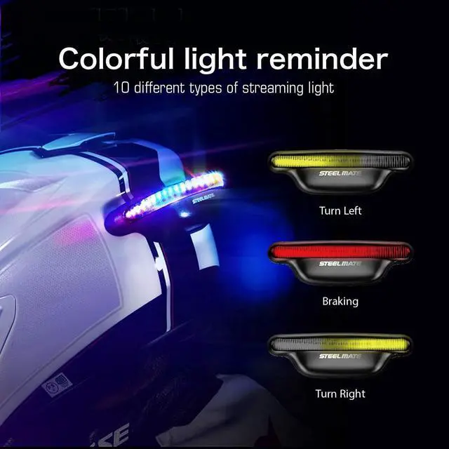 Alt view image 4 of 7 - STEELMATE H3 Wireless Helmet Brake Light and Running Light for Motorcycle Safety Rechargeable LED Signal Light for Helmet (Included ECU)