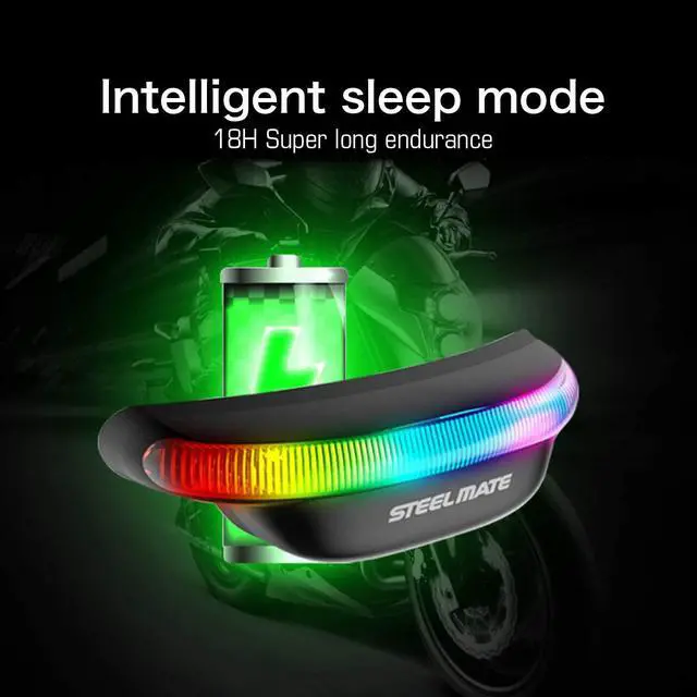 Alt view image 2 of 7 - STEELMATE H3 Wireless Helmet Brake Light and Running Light for Motorcycle Safety Rechargeable LED Signal Light for Helmet (Included ECU)