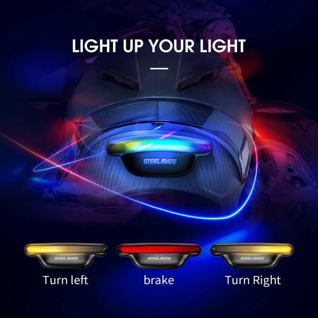 Alt view image 3 of 7 - STEELMATE H2 Wireless Helmet Brake Light and Running Light for Motorcycle Safety Rechargeable LED Signal Light for Helmet (Without ECU)
