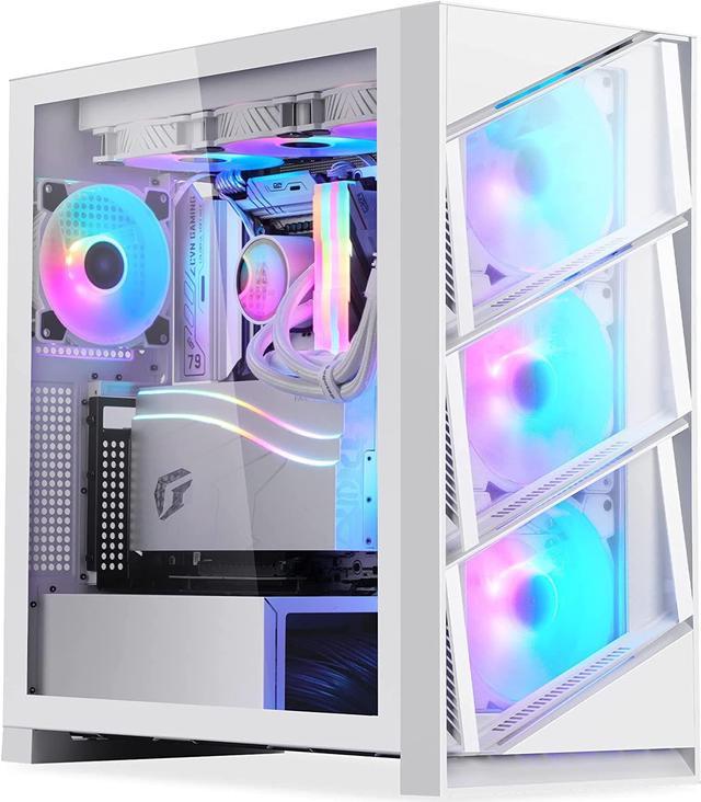  Segotep T3 White Mid-Tower ATX Gaming PC Case, Support Top &  Side 360mm Radiators, GPU Snap-On Opening & Closing Front Panel, Type-C  Ready, Tool-Free Disassemble (Pre-Install One ARGB & PWM Fan) 