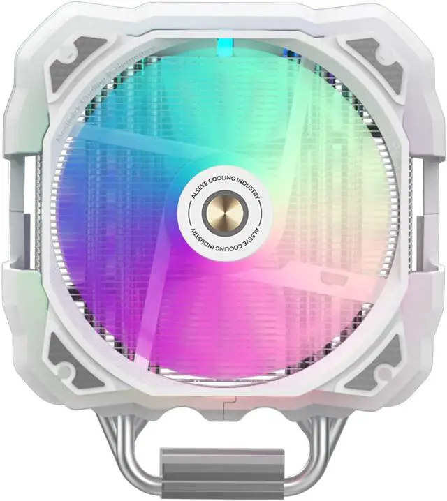 Alt view image 3 of 7 - ALSEYE M120D Plus CPU Air Cooler, Temperature Displayed CPU Cooler Comes with Dual ARGB & PWM 120mm Max Series Fans, Compatible with Intel LGA1700 /1200 /115X /2011/2066 /1366 and AMD AM4 (White)