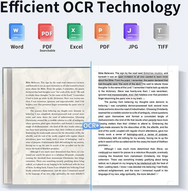 Alt view image 6 of 7 - CZUR ET16 Plus Advanced Book & Document Scanner, 2nd Gen Auto-Flatten&Deskew Tech, 16MP Camera, Capture A3, 186 Languages OCR, Convert to PDF/Searchable PDF/Word/Tiff/Excel, Run On Windows & Mac OS