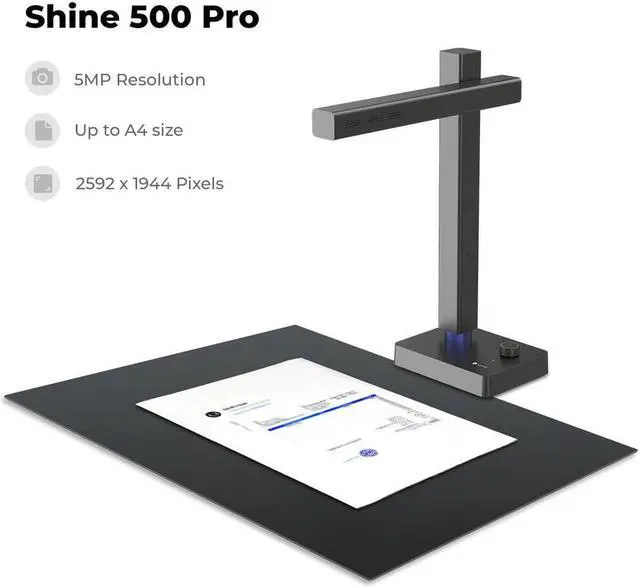 Alt view image 2 of 6 - CZUR Shine 500 Pro High-Speed Document Camera Smart Scanner OCR MacOS & Windows