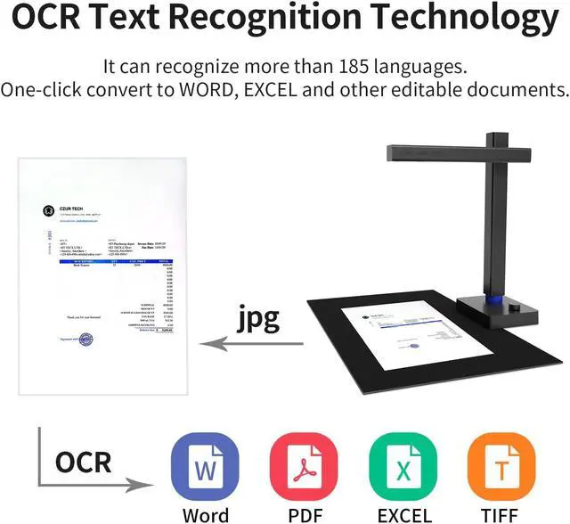 Alt view image 5 of 7 - CZUR Shine800 Document Camera, 8MP Portable Document Scanner, OCR Multi-Language Recognition, USB Doc Camera for Live Demo, Web Conferencing, Remote Teaching - Mac OS/Windows