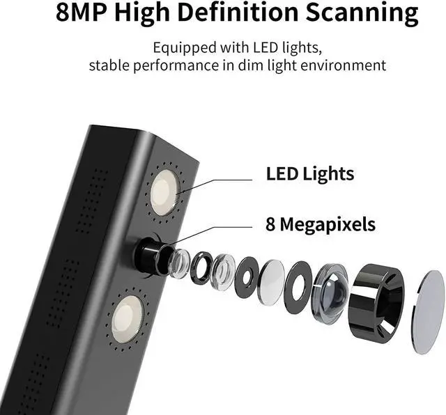 Alt view image 3 of 7 - CZUR Shine800 Document Camera, 8MP Portable Document Scanner, OCR Multi-Language Recognition, USB Doc Camera for Live Demo, Web Conferencing, Remote Teaching - Mac OS/Windows