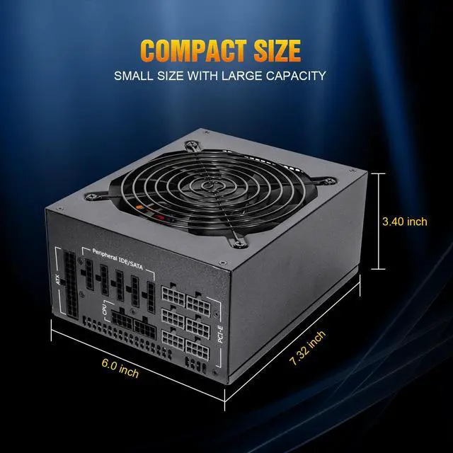 Alt view image 6 of 7 - Senkauto 1600w ATX Power Supply Full Modular 110V High Power PSU for Computer PC Case