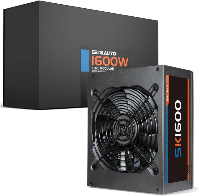 Alt view image 7 of 7 - Senkauto 1600w ATX Power Supply Full Modular 110V High Power PSU for Computer PC Case