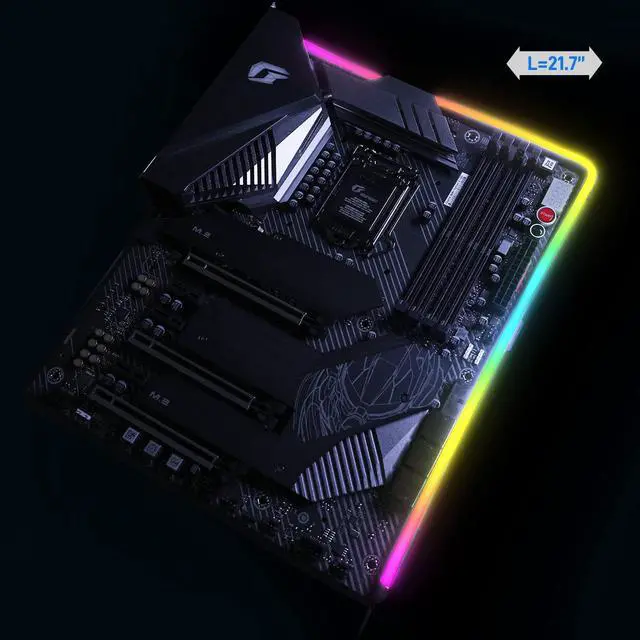 Alt view image 6 of 7 - Vetroo Magnetic ARGB LED Strips 5V 3PIN for PC Aura SYNC, Gigabyte RGB Fusion, MSI Mystic Light Sync