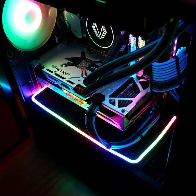 Alt view image 5 of 7 - Vetroo Magnetic ARGB LED Strips 5V 3PIN for PC Aura SYNC, Gigabyte RGB Fusion, MSI Mystic Light Sync