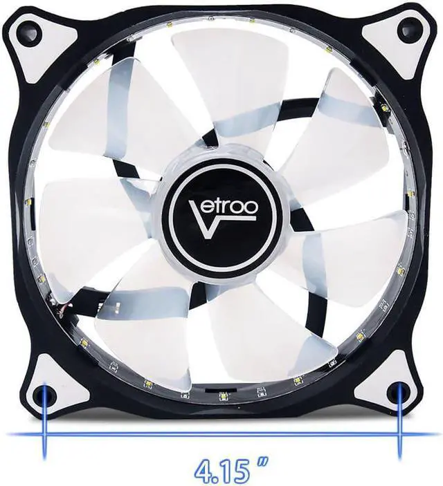 Alt view image 3 of 7 - 2pcs Vetroo 120mm Green case fan with 15 LED Cooling Fans for Computer PC Case, CPU Cooler and Radiator Green