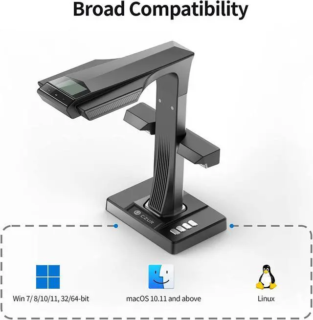 Alt view image 2 of 7 - CZUR ET24 Pro Professional Book Scanner, 24MP Document Scanner, 3rd Gen Auto-Flatten & Deskew Tech, A3 Document Camera, 180+ Languages OCR, Support HDMI, for Windows/MacOS/Linux