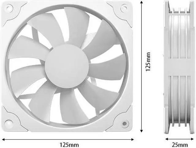 Alt view image 5 of 7 - Vetroo PC Case Fan, 120mm White High Airflow 5V 3-Pin ARGB & 4-Pin PWM Case CPU Cooling Fan