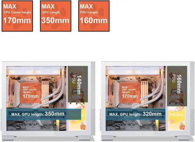 Alt view image 5 of 7 - SEGOTEP MEMPHIS White Micro ATX PC Case Mini Tower With Tempered Glass Panels , Magnet Dust Filters At Top,USB3.0 I/O Port Ready, Support Fans x 6