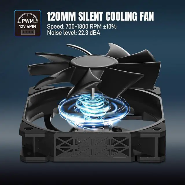 Alt view image 7 of 7 - DARKROCK PX4 CPU Air Cooler High-Performance 180w TDP 4 Copper Heat Pipes CPU Cooler Cover 120MM PWM Fan Low Noise - Intel LGA 1700/1200/115X, AMD AM5/AMD4 All Black
