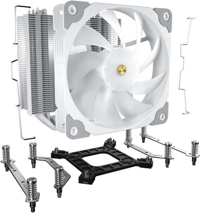 Alt view image 7 of 7 - Vetroo V5 White CPU Air Cooler with 5 Heat Pipes 120mm PWM Processor Cooler for Intel LGA 1700/1200/115X AMD AM5/AM4 w/Addressable RGB Lights Sync