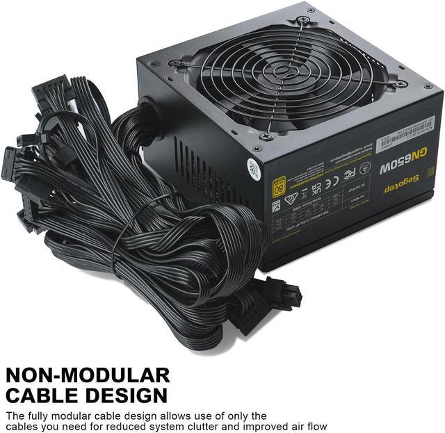 Alt view image 5 of 8 - SEGOTEP 650W 80 Plus Gold Power Supply Non-Modular with 6+2 Pin Connectors PFC Protection and RoHS Compliance 120mm Silent Fan Gaming PSU Black (5 Years Warranty)
