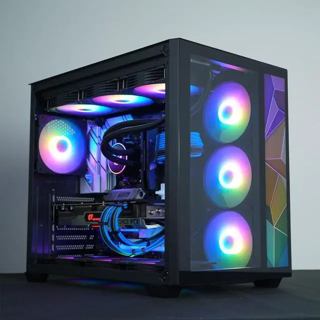 Alt view image 3 of 6 - Vetroo Front Panel with Addressable RGB LED Strip Colorful Mosaics Replacement Panel Only for AL700 ATX PC Case - Black