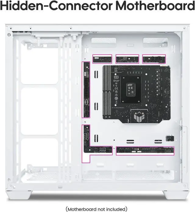 Alt view image 6 of 7 - Vetroo AL900 ATX Computer PC Case 270° Full View Tempered Glass Pre-Installed ARGB & PWM Fan in Rear 360mm Radiator Support High-Air flow Perforated Up to 10 fans Support for 50 Series GPUs -White