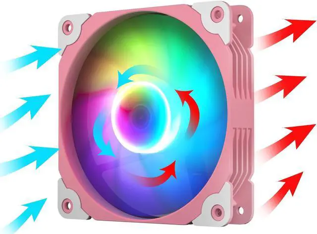Alt view image 6 of 7 - Vetroo AL900 ATX PC Case with 270° Full View Tempered Glass, Supports 360mm Radiator, 4 PWM FDB ARGB Fans with Controller - Pink