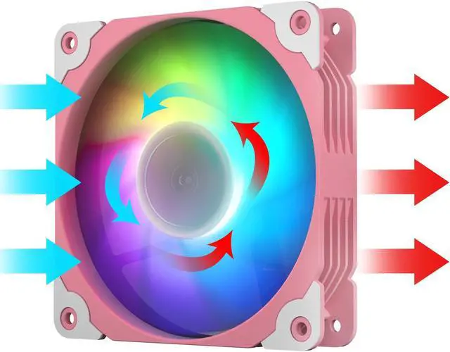 Alt view image 6 of 7 - Vetroo SA-140 3-Pack 140mm Addressable RGB & PWM Motherboard Sync Computer PC Cooling Fans with Controller (Pink)