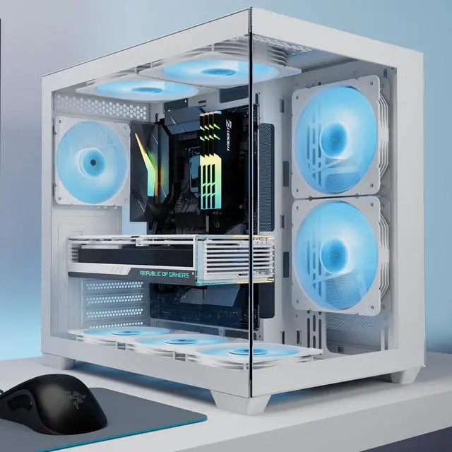 Alt view image 7 of 7 - Vetroo SA-140 White 140mm Addressable RGB & PWM Motherboard Sync Computer PC Cooling Fan