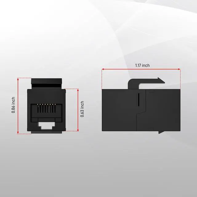 Alt view image 2 of 7 - DARKROCK 10 Packs Cat6 RJ45 Keystone Coupler - PC Plastic Case, Plug-and-Play, Extends Ethernet Connection, Female to Female, Compatible with Cat5/5e/6 & Ideal for Home/Office Networking/Audio/Video