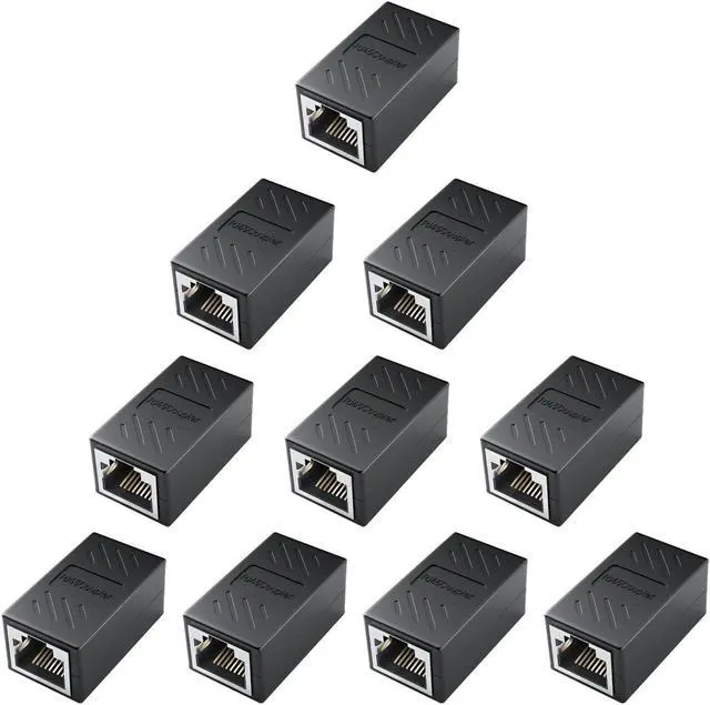 Main image of DARKROCK Network Coupler 10 Packs Ethernet Coupler RJ45 Coupler for Cat7/Cat6/Cat5e/Cat5 Ethernet Cable Extender Adapter High Speed Data Transfer Plug-and-Play with Easy Snap-in Retaining Clip