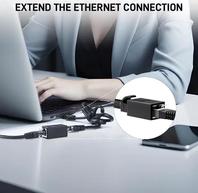 Alt view image 3 of 7 - DARKROCK Network Coupler 10 Packs Ethernet Coupler RJ45 Coupler for Cat7/Cat6/Cat5e/Cat5 Ethernet Cable Extender Adapter High Speed Data Transfer Plug-and-Play with Easy Snap-in Retaining Clip