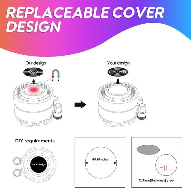 Alt view image 6 of 7 - Vetroo R240 Liquid CPU Cooler, Replaceable Cover Design, 2x120mm ARGB & PWM Fans, Low-Noise Operation, 240mm Radiator 250W TDP, Controller Hub Included, for AMD AM5/AM4 & Intel LGA1851/1700 - Black