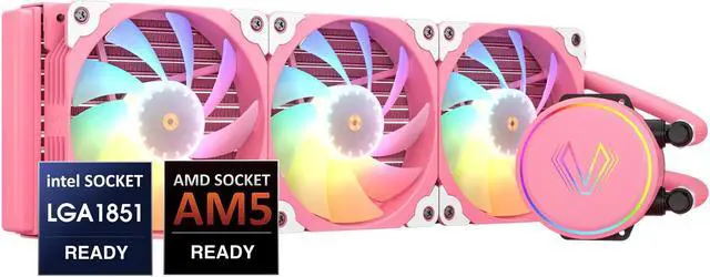 Main image of Vetroo V360 Liquid CPU Cooler, 3X 120mm Addressable RGB FDB & PWM Fans, 360mm Radiator AIO Water Cooler w/Controller Hub for Intel LGA 1700/1200/115X AMD AM5/AM4 - Pink
