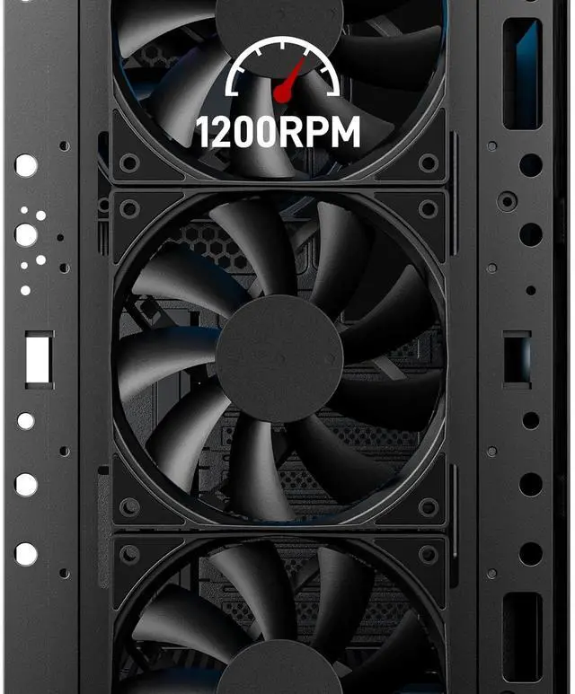 Alt view image 5 of 7 - DARKROCK Classico Storage Master ATX NAS Computer Case Mid Tower with 7x120mm Fans, USB 3.0 Ready 10 x3.5'' HDD+3 x2.5'' SDD 360mm Supported on Top & Front Radiator GPU Vertically Mounting Black