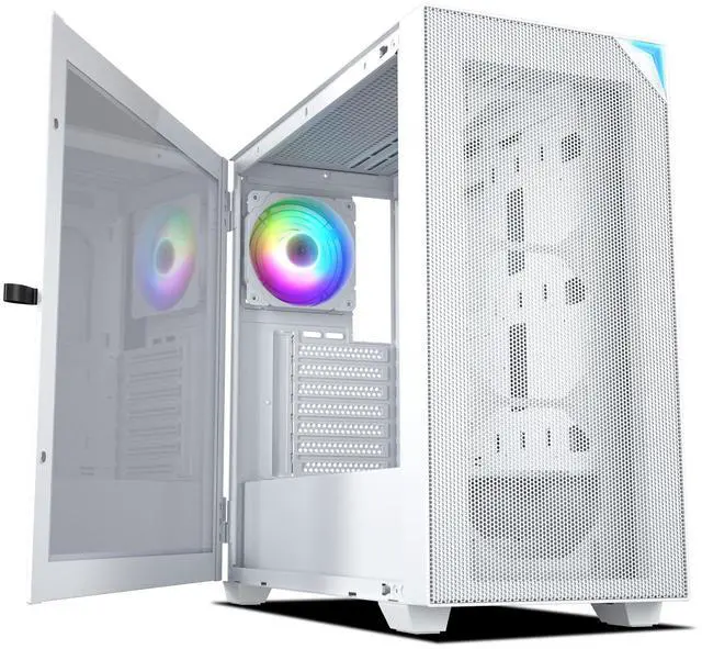 Main image of Vetroo AL800 White E-ATX Full Tower PC Gaming Case with 4mm Tempered Glass RTX 50 Series Fully Compatible Side Panel & Mesh Front Panel Support 360mm Radiator 120mm ARGB Fan Included Type-C