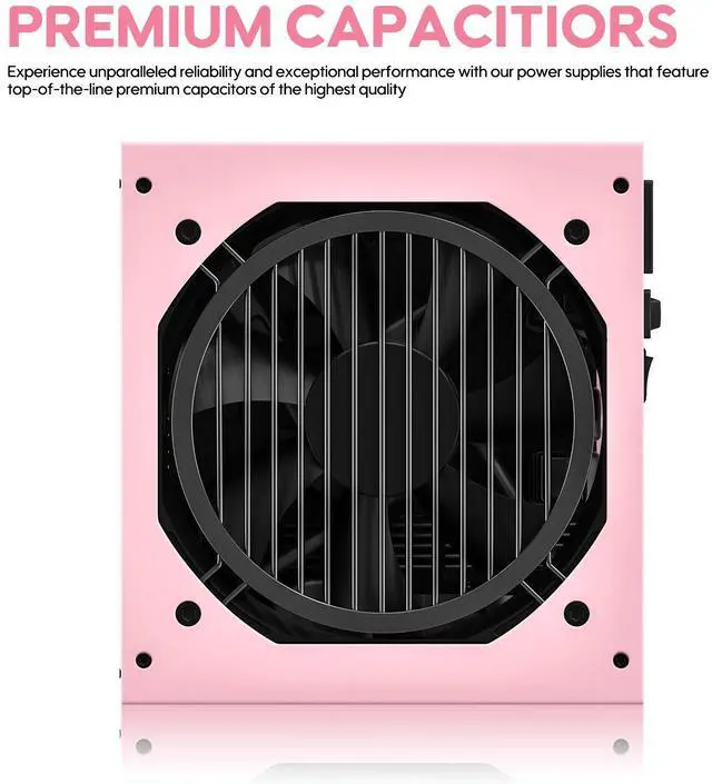 Alt view image 6 of 7 - Vetroo 1000W Pink Power Supply ATX 3.1 Ready Dual PCIe 5.1, 80 Plus Gold Full Modular, Eco Mode with 120mm FDB Fan, Compact Size, 10 Year After-Sales Service