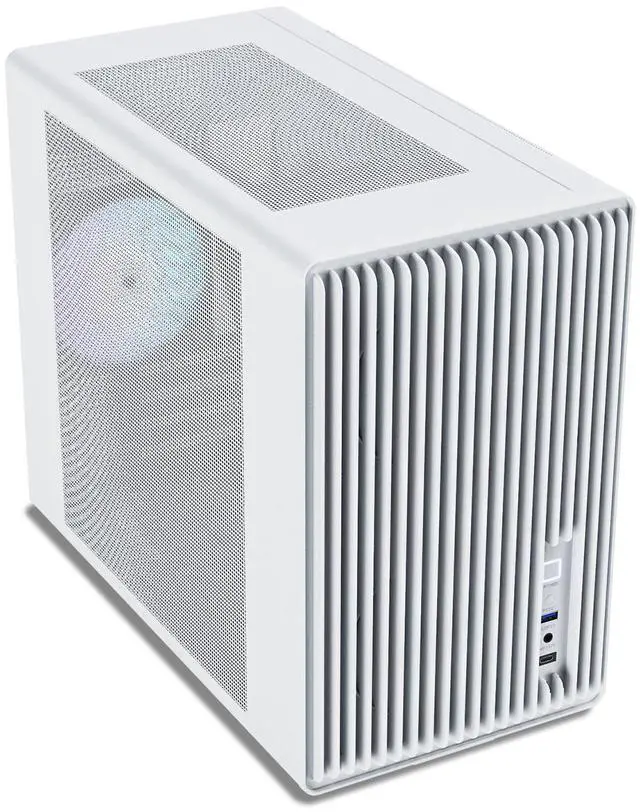 Main image of Vetroo M06 Micro-ATX/Mini-ITX Gaming PC Case, Compact High Airflow Mesh Mid Tower, Supports 5×120mm Fans & 240mm Liquid Cooling, GPU Up to 355mm, Adjustable PSU Mount, USB Type-C I/O - White