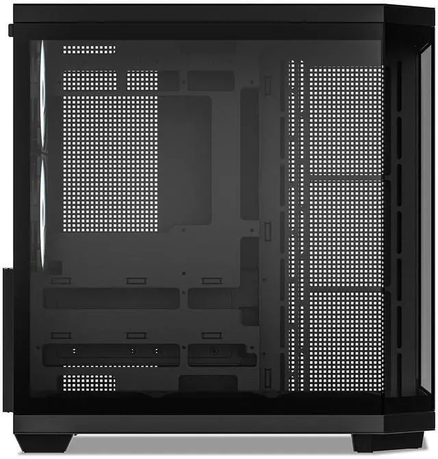 Alt view image 3 of 7 - Vetroo CT3 ATX Mid-Tower Gaming Computer PC Case, Triple-Sided Tempered Glass Panoramic View, Supports 360mm Radiator & 11 Fans, Up to 410mm GPU, Type-C Ready, High-Airflow for 50 Series GPUs - Black