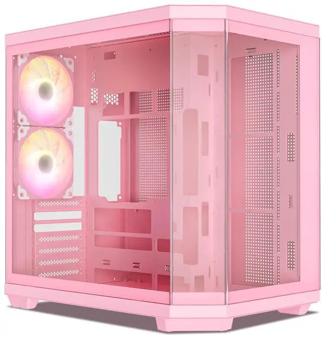 Main image of Vetroo CT3 ATX Mid-Tower Gaming Computer PC Case, Triple-Sided Tempered Glass Panoramic View, Supports 360mm Radiator & 11 Fans, Up to 410mm GPU, Type-C Ready, High-Airflow for 50 Series GPUs - Pink