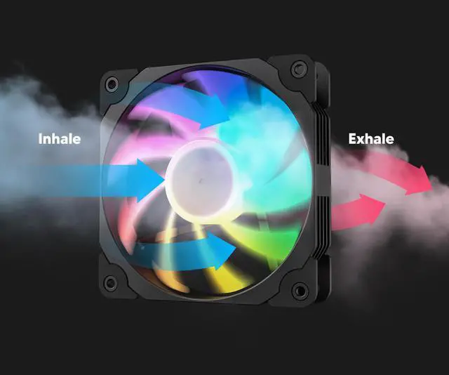 Alt view image 6 of 7 - Vetroo 3 Pack 120mm ARGB & PWM Case Cooling Fans with Controller Computer PC Cooler Black Frame High Airflow High-Performance with 5V 3pin Motherboard Sync