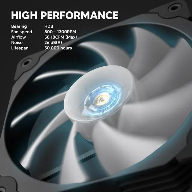 Alt view image 3 of 7 - Vetroo 3 Pack 120mm ARGB & PWM Case Cooling Fans with Controller Computer PC Cooler Black Frame High Airflow High-Performance with 5V 3pin Motherboard Sync