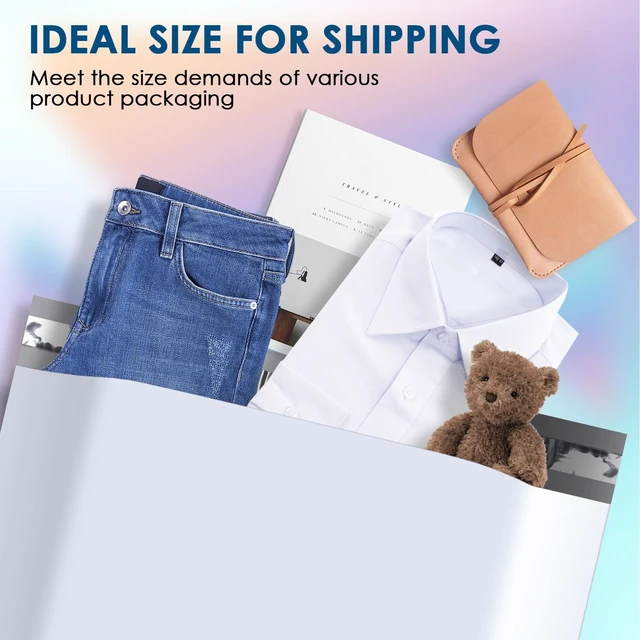 Alt view image 6 of 7 - 100 Packs 6 x 9 Inchs White Poly Mailers Envelopes Shipping Bags with Self Sealing Adhesive Strip, Waterproof & Tearproof Postal Bags Lightweight Shipping Mailers Bags