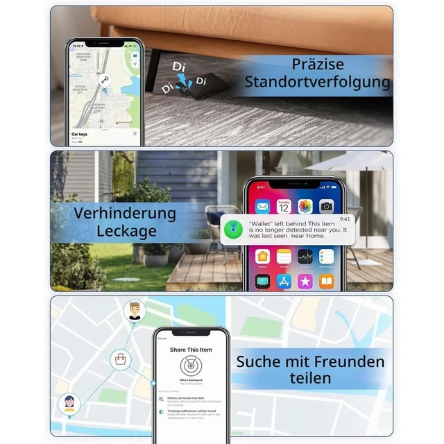 Alt view image 2 of 3 - GANGXUN 2 x Wallet Tracker Card, Air Tracker Tag Card, 1.6 mm, Air Smart Tag Card, Rechargeable (I-OS Only) Purses, Item Finder with IP68 Waterproof, Applicable to Find My App