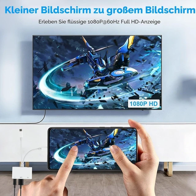 Alt view image 2 of 3 - GANGXUN USB-C HDMI Adapter 1080P 60Hz for iPhone & iPad