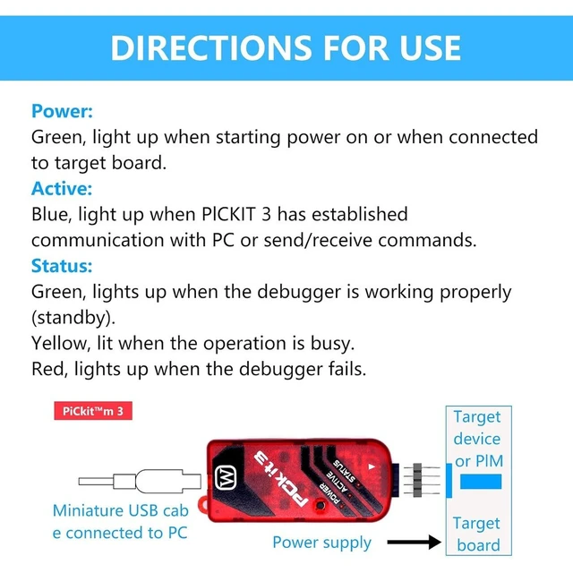Alt view image 3 of 4 - GANGXUN PICKIT3 PIC Kit3 Programmer, GANGXUN PICKIT3 PIC ICD2 PICKit 2 Programming Adapter 3.5 with USB Cable and ICSP Adapter