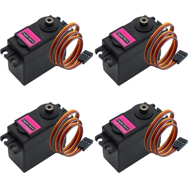 Alt view image 2 of 4 - GANGXUN Set of 4 Servo Digital Metal, 13 kg Servo Motor, High Speed Torque for RC Aeroplane Helicopter, RC Servo 180° for Robot Arms, RC Car Boat
