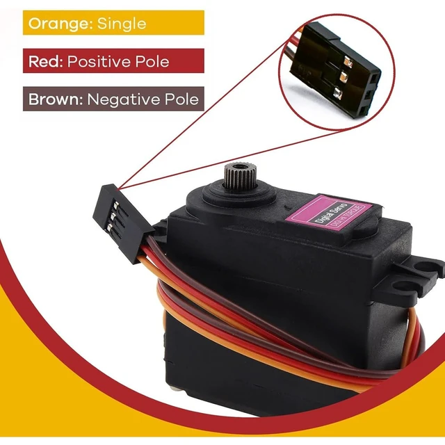 Alt view image 4 of 4 - GANGXUN Set of 4 Servo Digital Metal, 13 kg Servo Motor, High Speed Torque for RC Aeroplane Helicopter, RC Servo 180° for Robot Arms, RC Car Boat