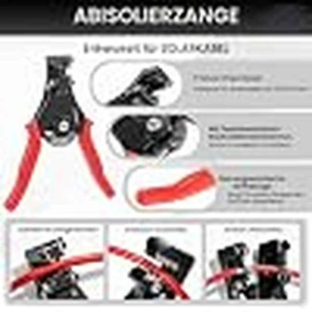 Alt view image 3 of 3 - GANGXUN Solar Crimping Pliers Set for 2.5-6mm2 PV Cable, Includes Crimping Tool & Wire Stripper, 12 Pairs Solar Plugs (Male & Female) and 2× Mounting Wrench, Tool Kit for Photovoltaic Solar Cable