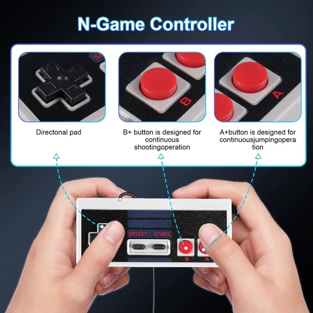 Alt view image 2 of 4 - GANGXUN NES Controller, Wired USB Gamepad for Mini NES Classic Edition, Classic Controller with NES Port and 2 x 3m Extension Cables for PC/MAC/Raspberry Pi/RetroPie