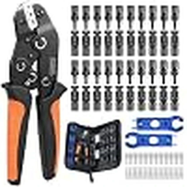 Alt view image 2 of 4 - GANGXUN Solar Crimping Tool Set for 2.5-6mm2 PV Cable, Includes 20 Pairs of Solar Plugs (Male & Female), 1× Crimping Tool and 2× Mounting Wrench, Tool Kit for Photovoltaic Cable Connections