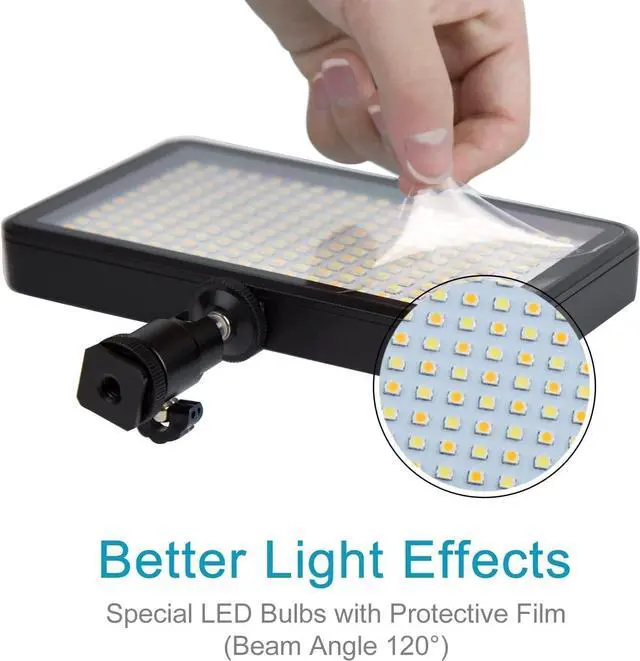 Alt view image 4 of 12 - W228 LED Video Light 6000k Dimmable Ultra Bright Panel Digital Camera/Camcorder Light, LED Light (No Battery)