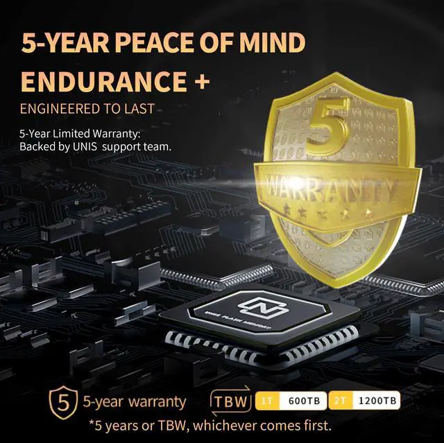 Alt view image 3 of 7 - GANGXUN NVME 2TB SSD - 5 Year Warranty - PCIe 4.0, 6400MB/s Read, 5700MB/s Write, Superior Cooling