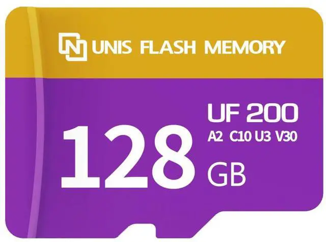 Main image of UF 200 128GB Micro SD Card with 180MB/s Read Speed, A2/C10/U3/V30 Rated for Smartphones, USB-C Cameras, Drones, PS5, and Security Systems